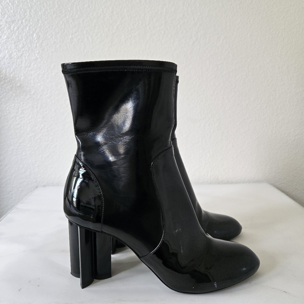 LOUIS VUITTON Silhouette Black Patent Ankle Sock Boots size‎ 38.5 or US 8.5 - Picture 4 of 16